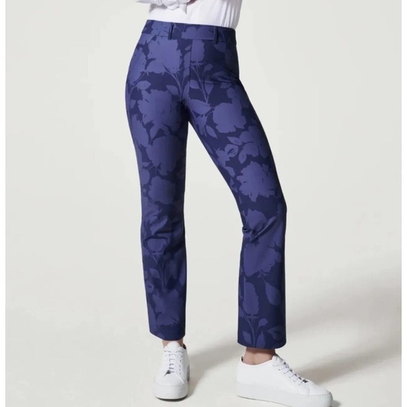 Spanx Pants - NWT Spanx Sunshine Kick Flare Pant Floret Navy Size Large
